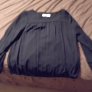 Womens Time and Tru XL Black New Blouse long sleeve